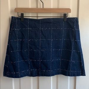 BDG for Urban Outfitters Denim Grid Check Skirt